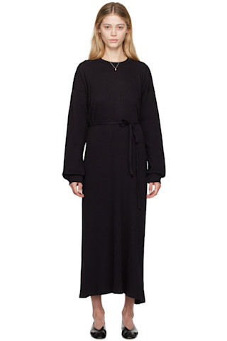 Black Shaw Kaftan Midi Dress | SSENSE