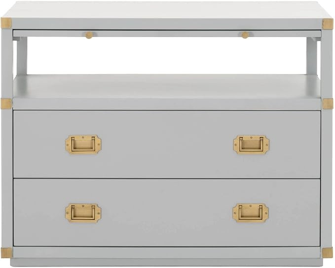 Essentials For Living Traditions Bradley 2-Drawer Wood Nightstand in Gray | Amazon (US)