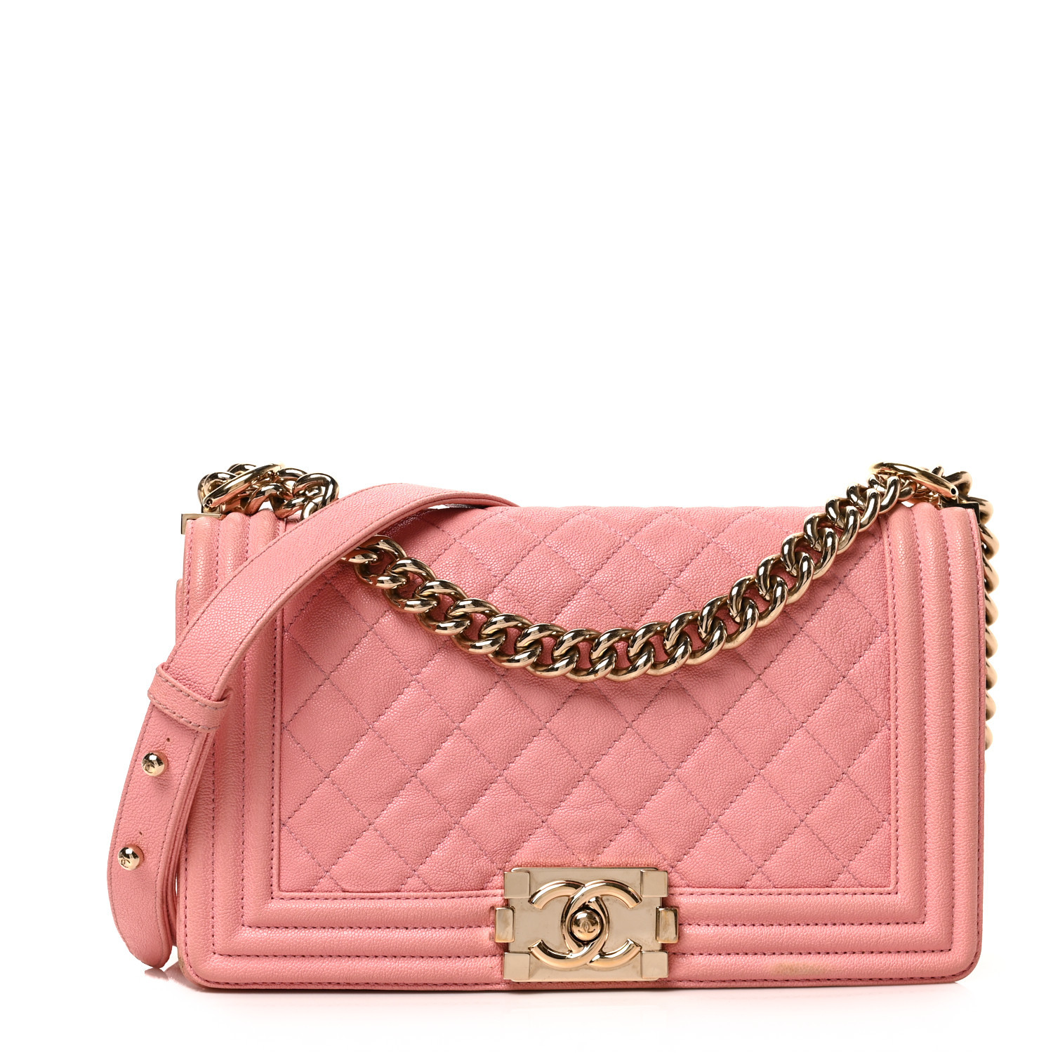 Caviar Quilted Medium Boy Flap Pink | FASHIONPHILE (US)