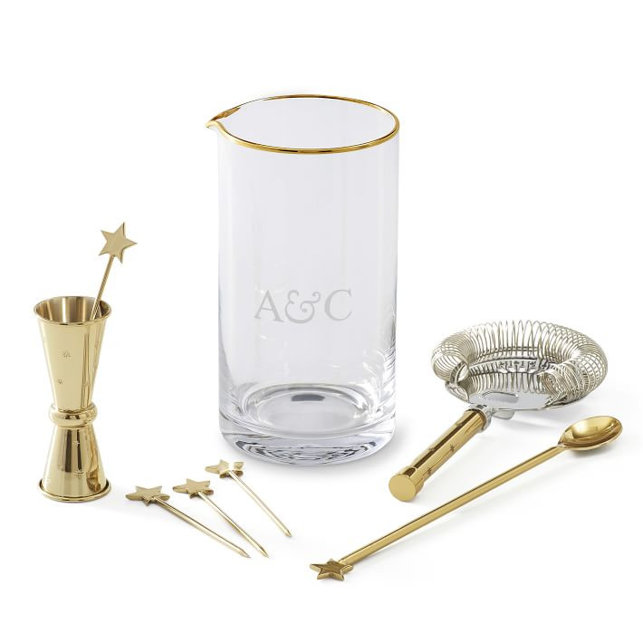 GOLD STAR COCKTAIL BAR TOOL AND MIXING PITCHER SET | Mark and Graham