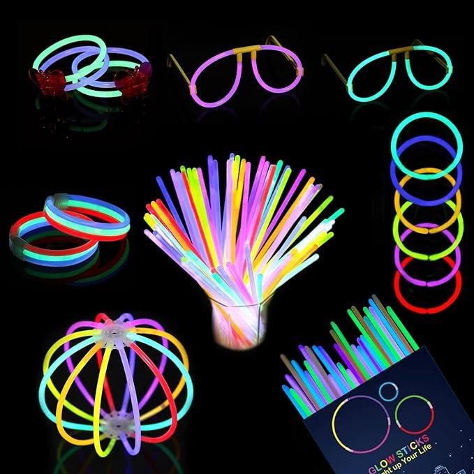AIVANT Glow Sticks Bulk Party Supplies | 60 PCS 8 Inch Glowsticks with Connectors for Eyeglasses ... | Amazon (US)