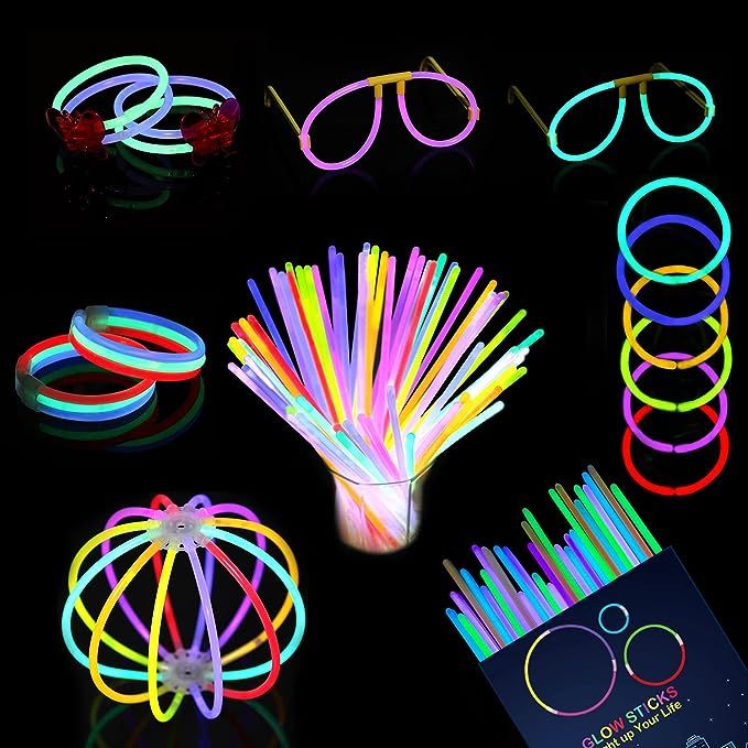 AIVANT Glow Sticks Bulk Party Supplies | 60 PCS 8 Inch Glowsticks with Connectors for Eyeglasses ... | Amazon (US)