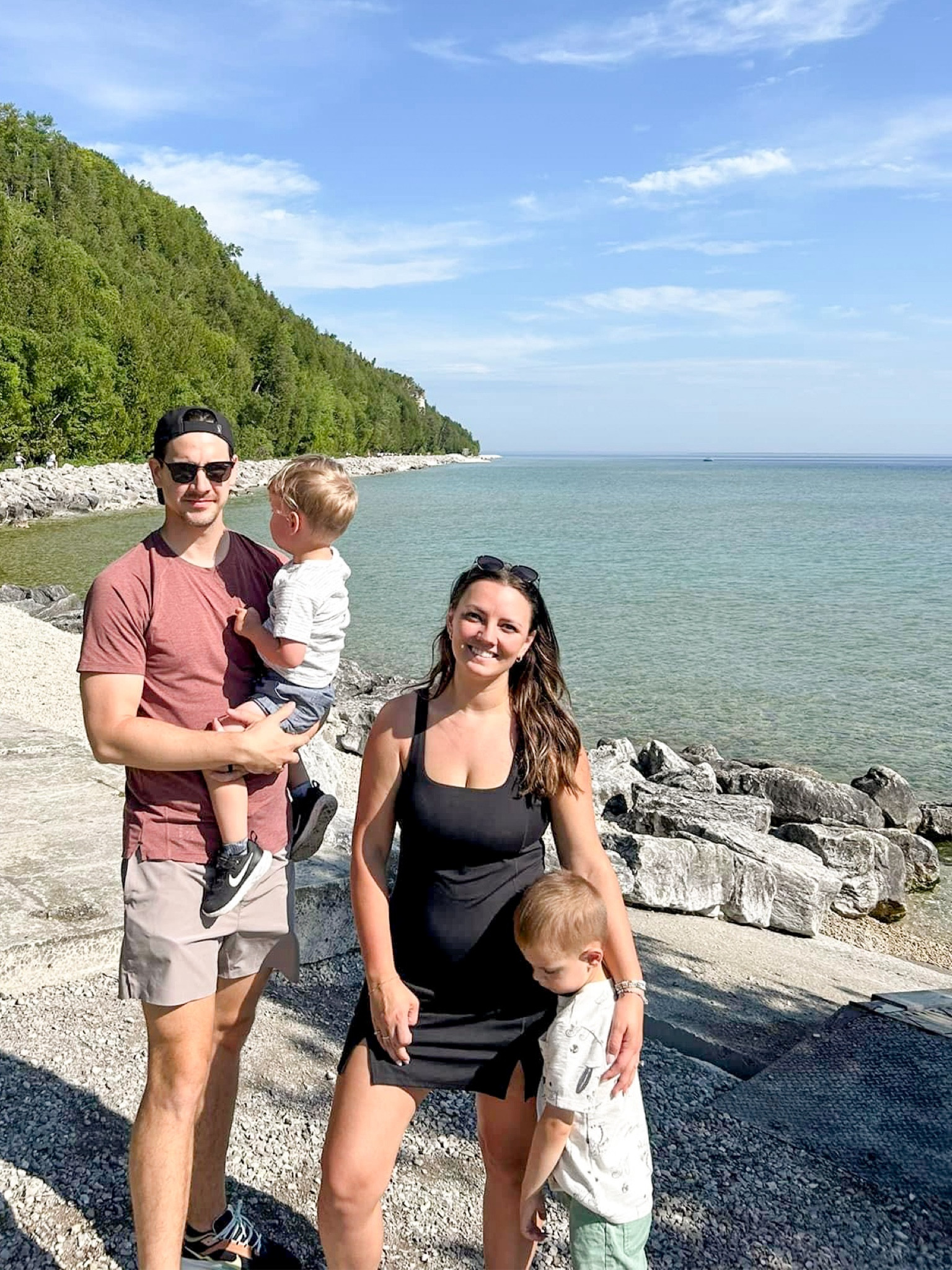 We love a comfy athletic dress for a long day in the sun!! Loving Mackinac Island with our boys 🫶🏽
