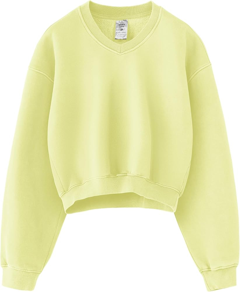 Hatant Sweatshirt for Women Acid Wash Athletic Hoodie Heritage Fleece V-neck Long Sleeve Hoodie F... | Amazon (US)