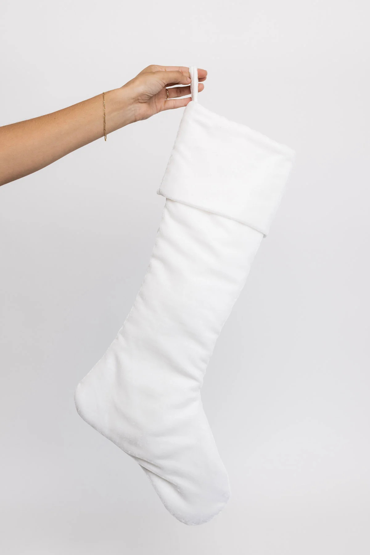 Snowflake Velvet Stocking - White | THELIFESTYLEDCO
