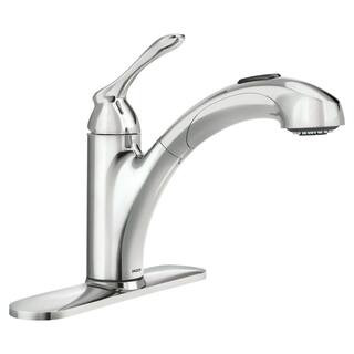 Banbury Single-Handle Pull-Out Sprayer Kitchen Faucet with Power Clean in Chrome | The Home Depot
