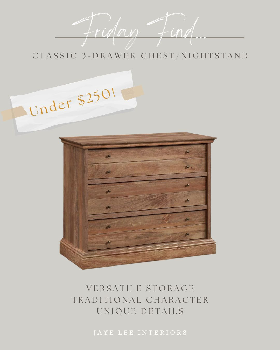 If you've been on the hunt for additional bedroom storage, (like me,) you might not want to miss this deal! Target has introduced a new, classic 3-drawer chest/nightstand in a versatile, warm wood tone that would easily blend with most interiors.

nightstand, bedroom design, bedroom storage, masculine bedroom, primary bedroom, dresser, bedside table, chest, storage and organization, case goods, wood nightstand, #targethome #targetstyle 

 #LTKHome #LTKStyleTip #LTKKids