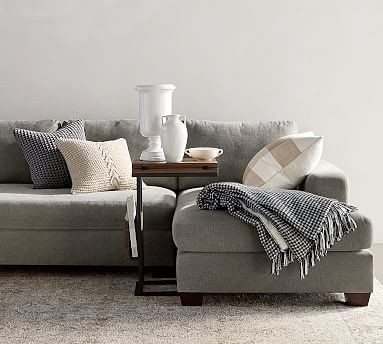 Big Sur Square Arm Upholstered Sofa Chaise Sectional | Pottery Barn (US)