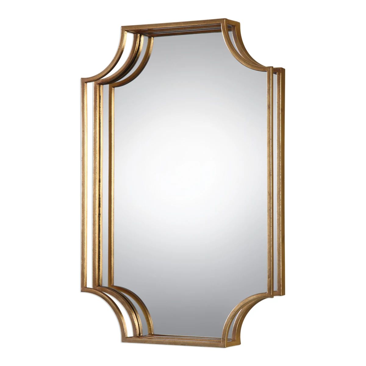 Lindee 20"W Contemporary 3-D Open Framed Vanity Style Wall Mirror | Build.com, Inc.