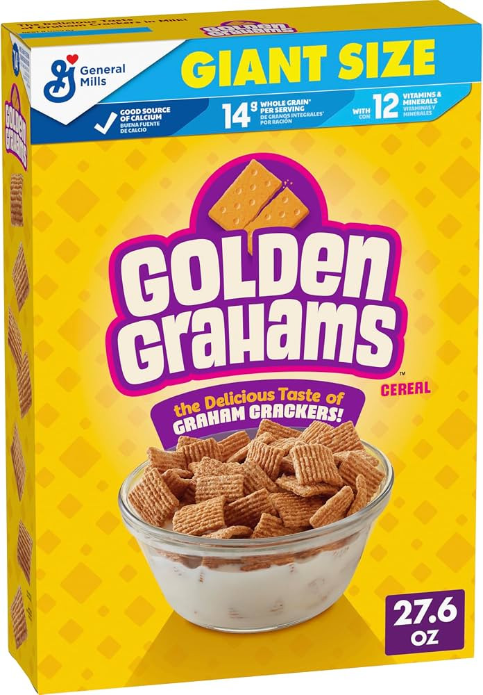 Golden Grahams Breakfast Cereal, Graham Cracker Taste, Made with Whole Grain, Giant Size, 27.6 oz | Amazon (US)