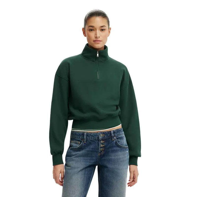 Cotton On Women's Quarter Zip Sweatshirt in Washed Spellbound at Nordstrom, Size Large | Nordstrom