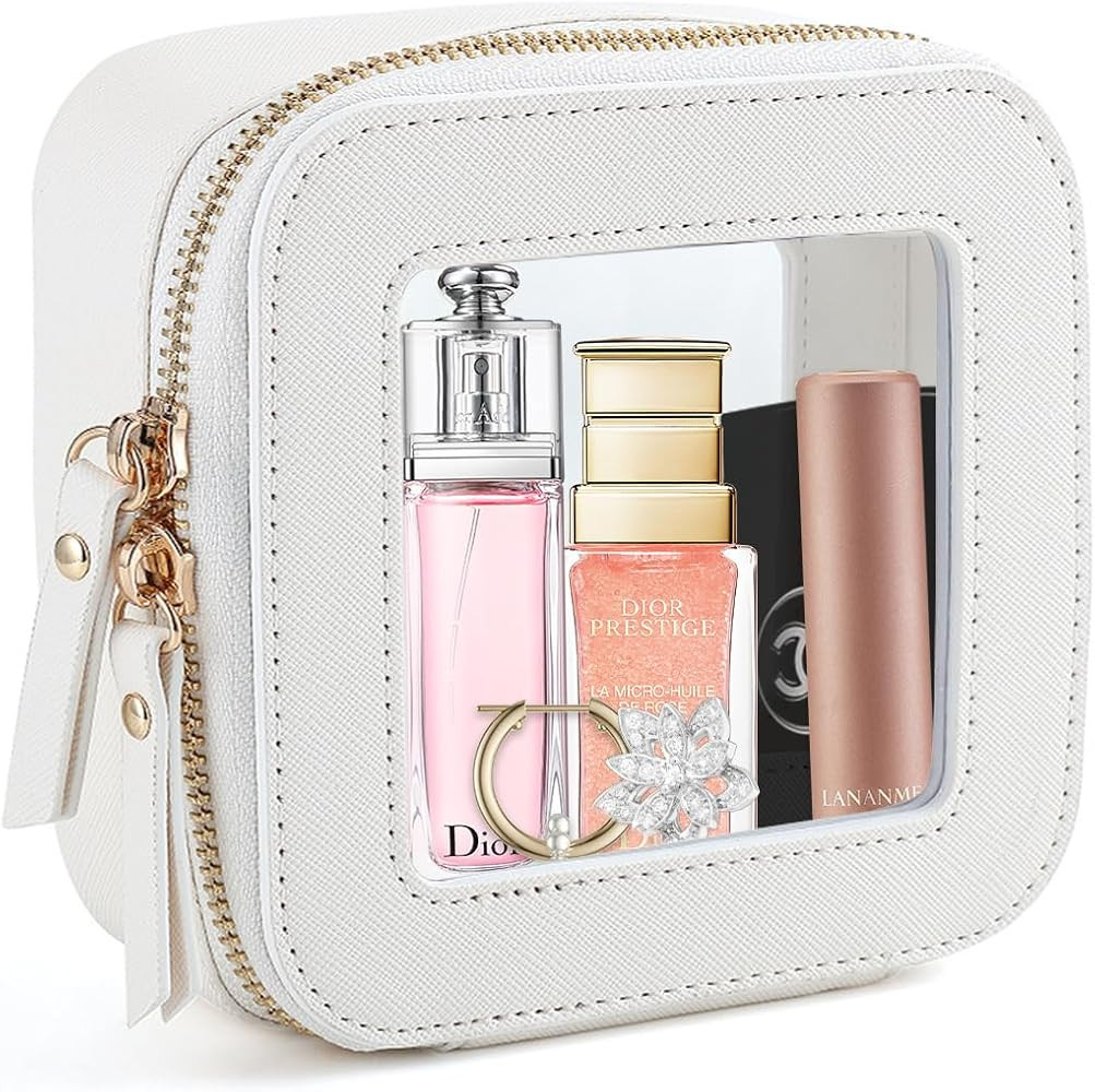 Small Makeup Bag, Travel Toiletry Bag, Mini Double-Sided Clear Waterproof Cosmetic Bag Organizer... | Amazon (US)