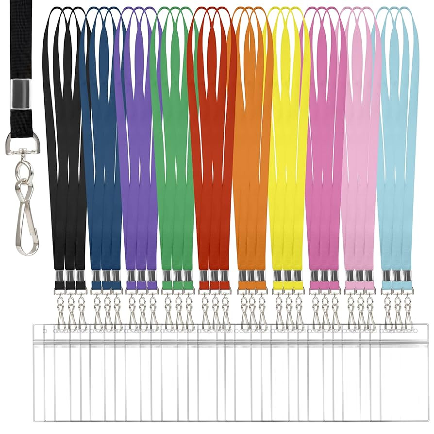 30 Pcs Lanyards for ID Badges, Clear Lanyards for Cruise Ship Cards, Waterproof Lanyard Card Hold... | Amazon (US)