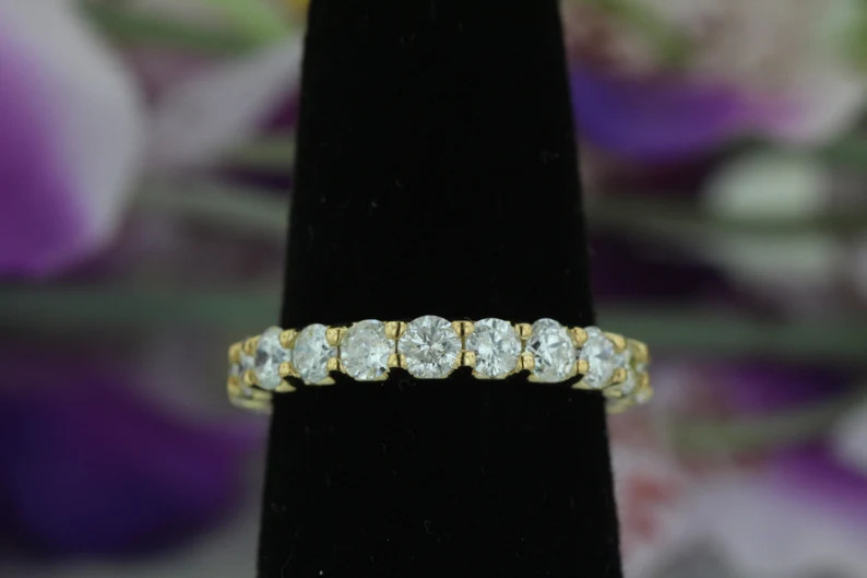 2.6mm FULL Eternity 1.58ct F/G VS2/SI1 Diamond U-Shape Ring 14kt White/Yellow/Rose Gold Wedding B... | Etsy (US)