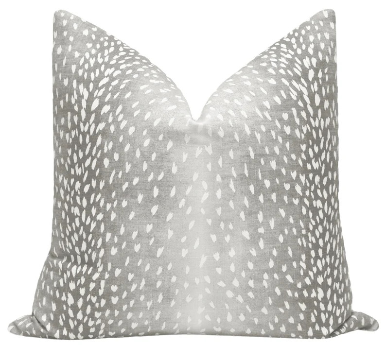 Antelope Linen Print // Grey Pillow COVER ONLY | grey animal print | antelope print pillow | ante... | Etsy (US)