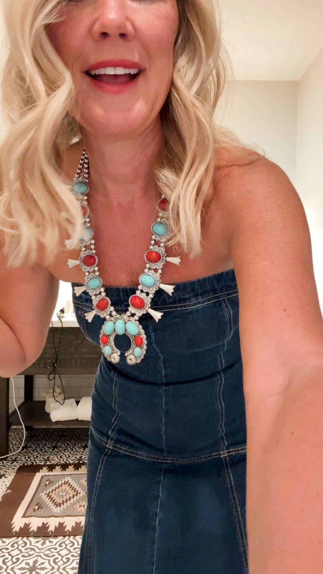 Adore this dress for concerts, or western theme nights! I’m in an xs. Necklace is 10/10!

#LTKOver40 #LTKFindsUnder50