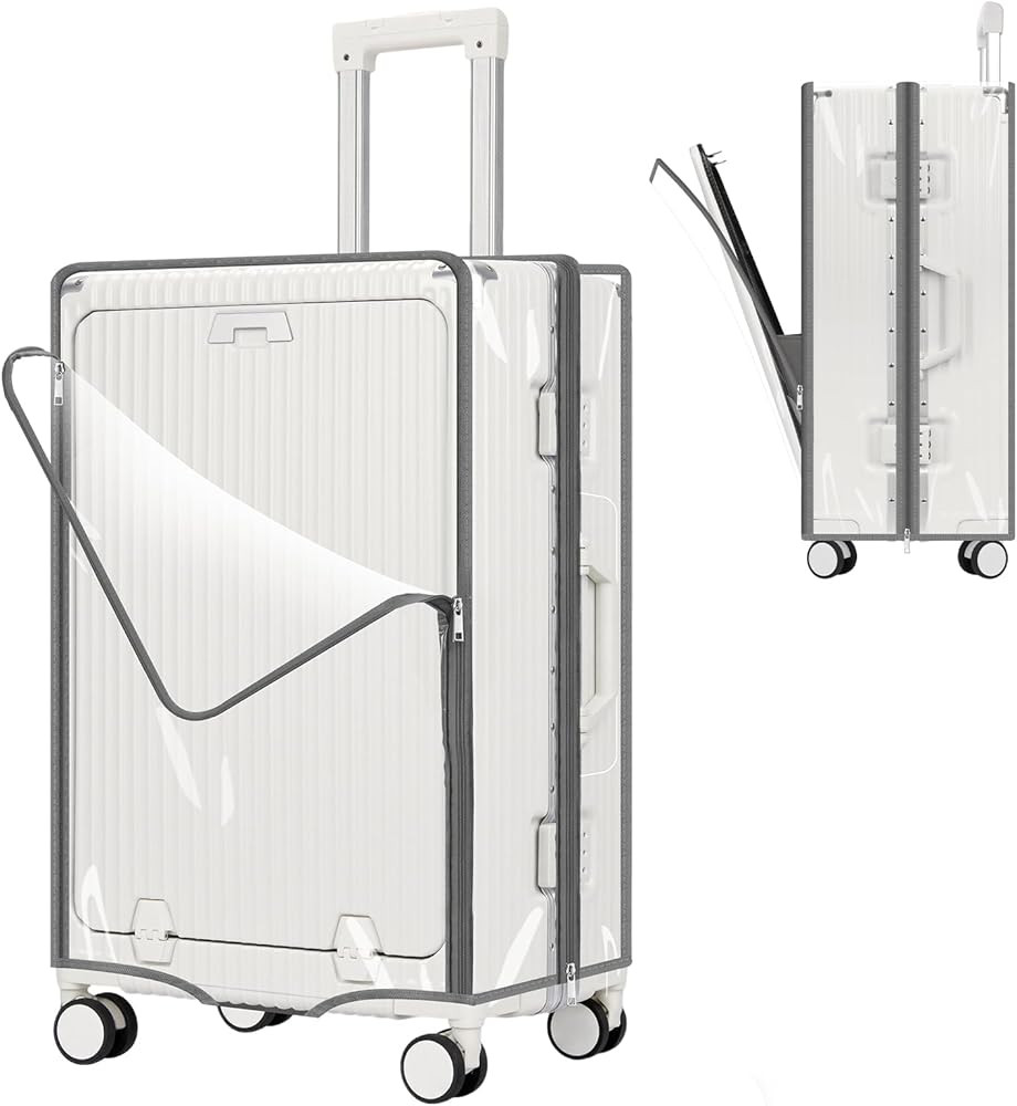 Yotako Clear Luggage Cover Protector with Front Pocket Zipper, 24 Inch Luggage Covers for Front O... | Amazon (US)