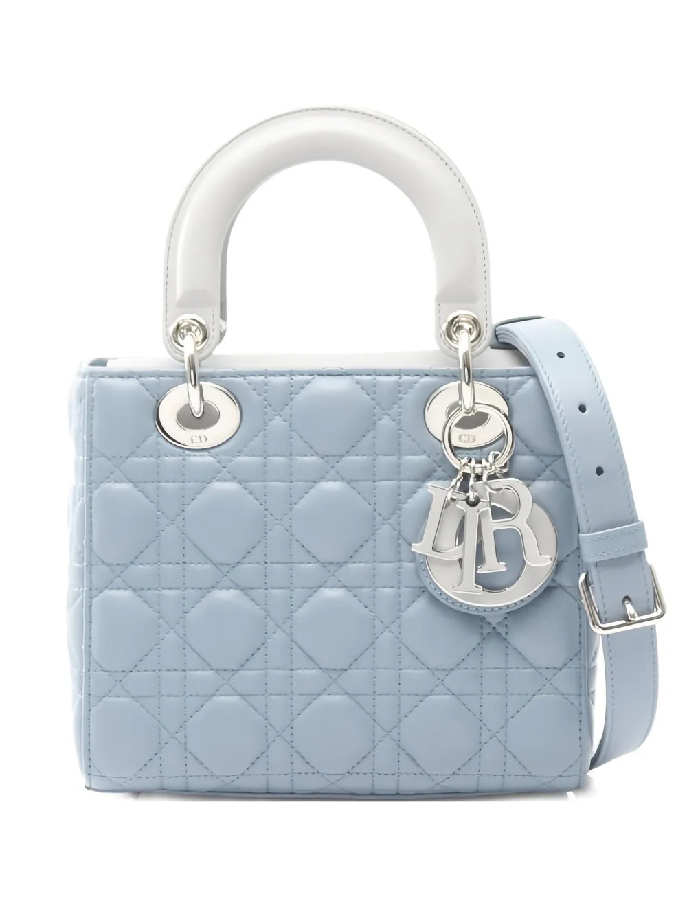 Christian Dior Pre-Owned 2010 small Lady Dior Canage tote bag - Blue | Farfetch Global