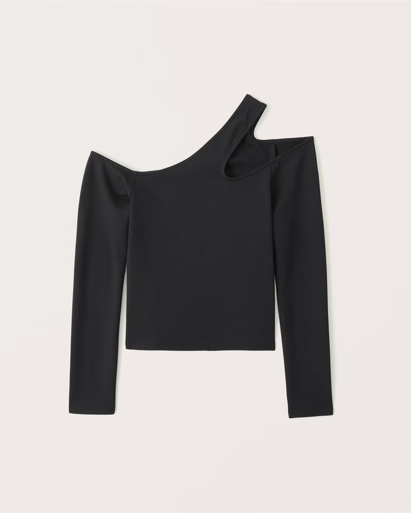 Long-Sleeve Elevated Knit Off-The-Shoulder Top | Abercrombie & Fitch (US)