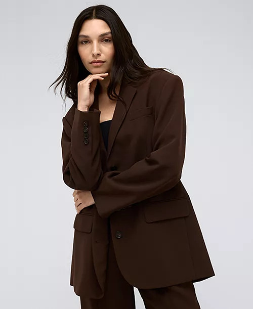 Kenneth Cole Women's Vision Twill Three-Button Boyfriend Jacket - Macy's | Macy's