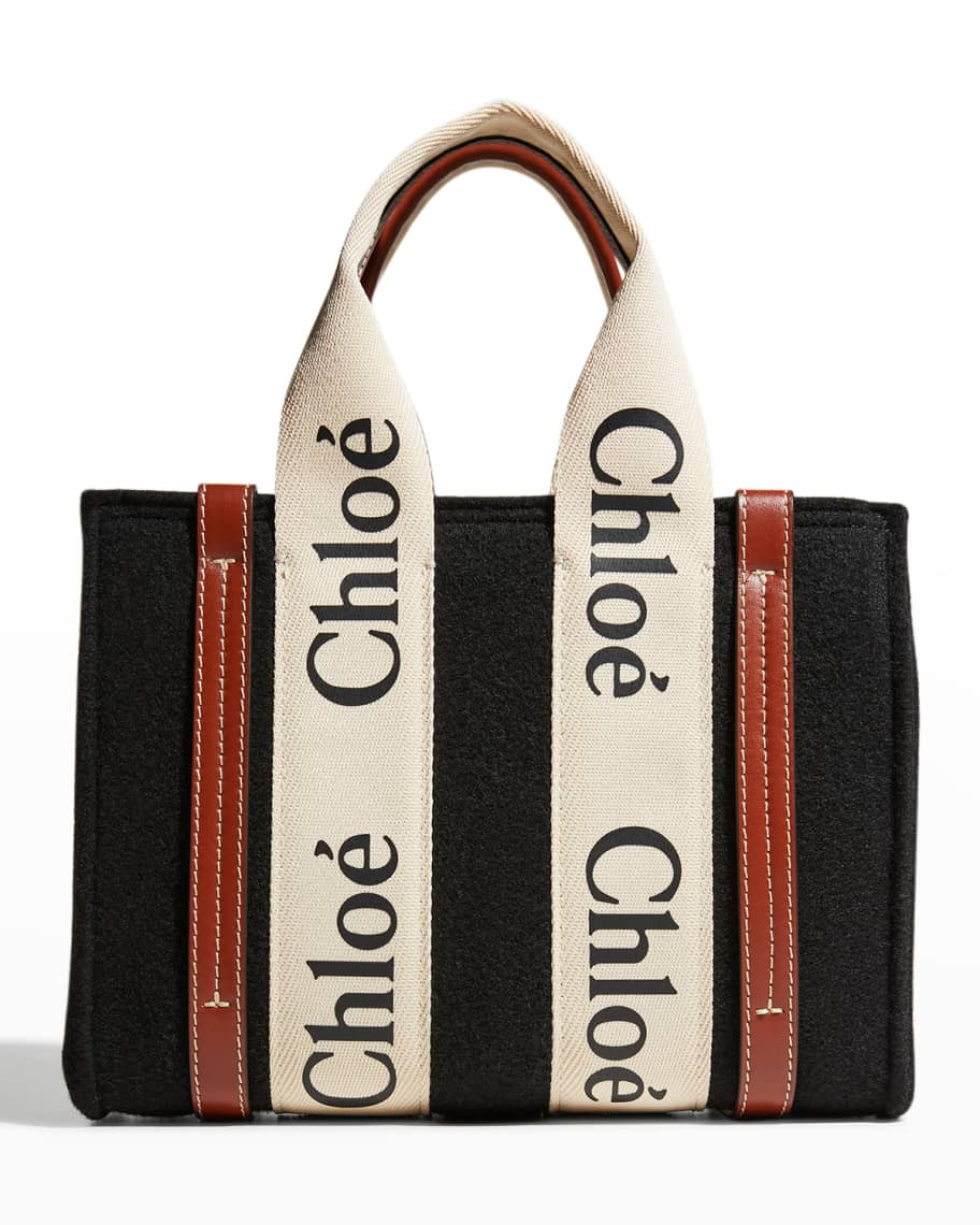 Chloe Woody Small Recycled Felt Tote Bag | Neiman Marcus