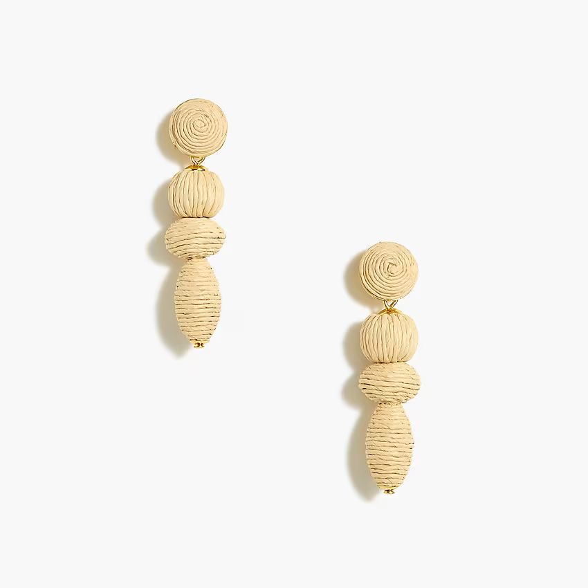 Raffia wrapped drop earrings | J.Crew Factory