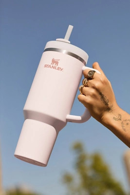 Stanley Rose Quartz Quencher H2.0 Flowstate 1.2L Tumbler - Rose 7.5cm x 10cm x 26.5cm at Urban Outfitters | Urban Outfitters UK