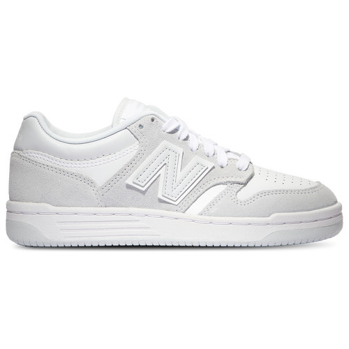 Girls New Balance New Balance 480 - Girls' Grade School Basketball Shoe White/Grey Size 05.0 | Kids Foot Locker (US)