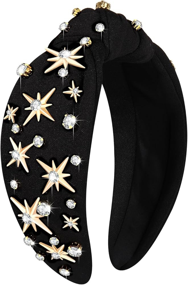 Rhinestone Crystal Jeweled Headband - Wide Top Knot Hairband for Women, Fashion Hair Accessory fo... | Amazon (US)
