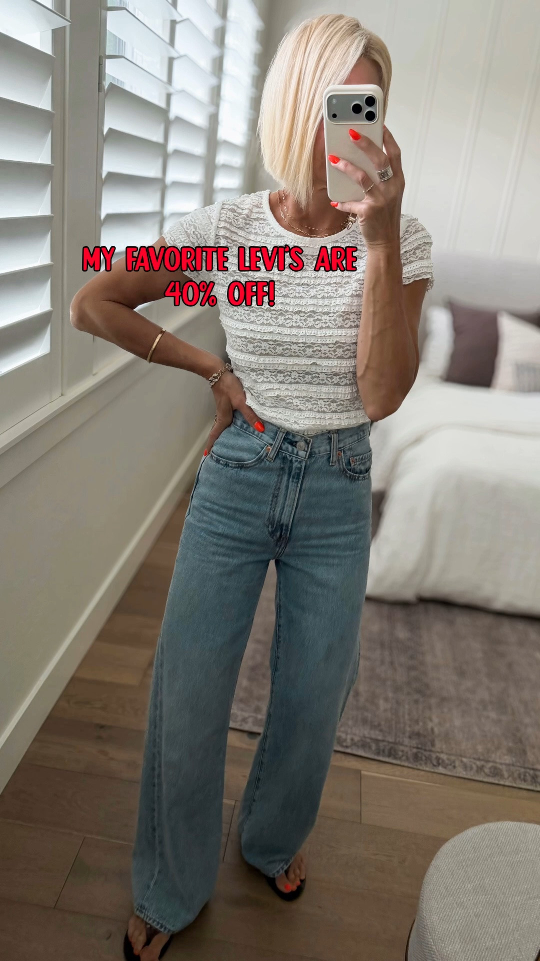All of my favorite @levi jeans are on major SALE! 
I think they fit tts — wearing 27x34 in the ribcage style, and 27x33 in the brown pair — and they are under $50!

#LTKootd #LTKSaleAlert #LTKOver40