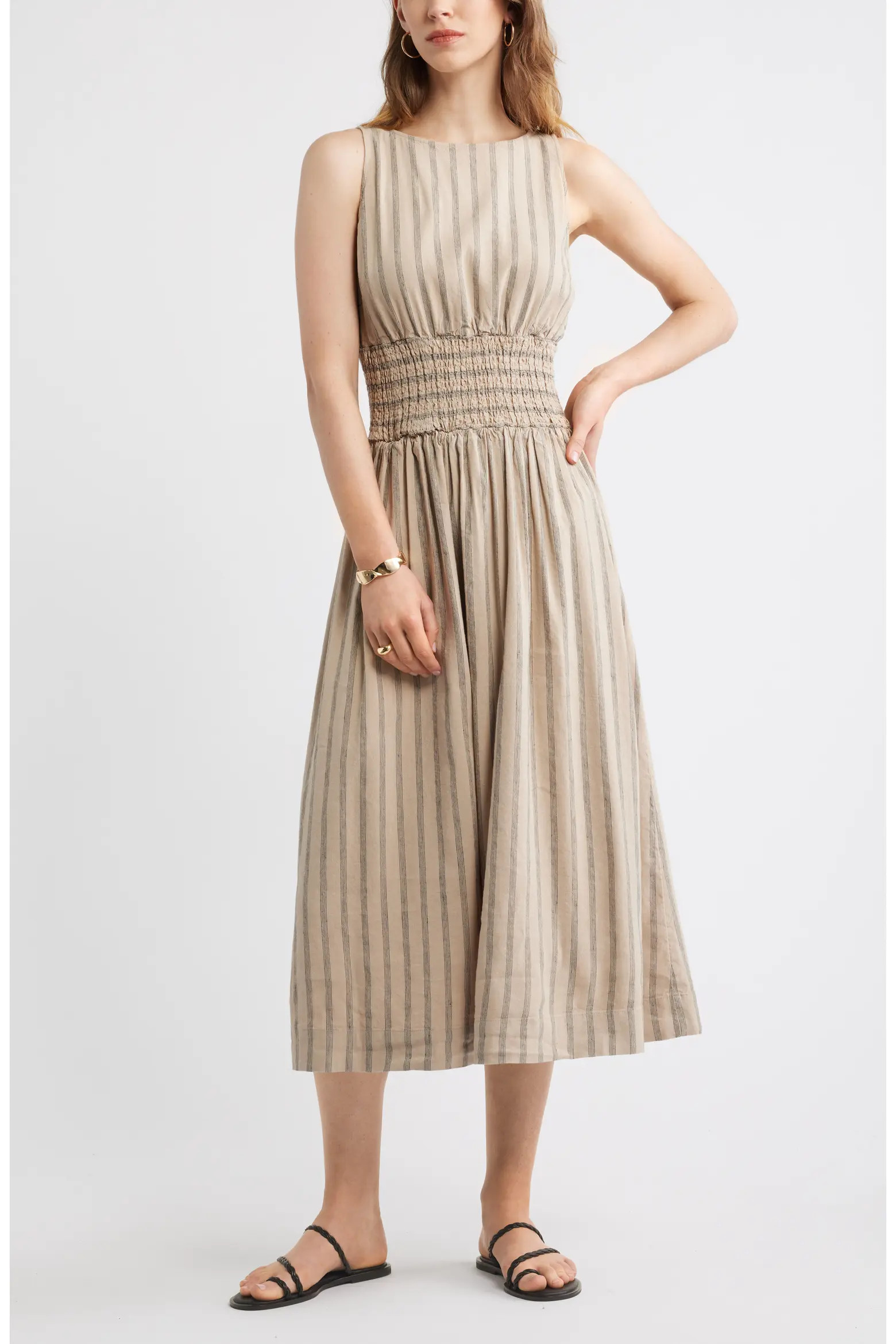 Smocked Waist Midi Dress (Women) | Nordstrom | Nordstrom