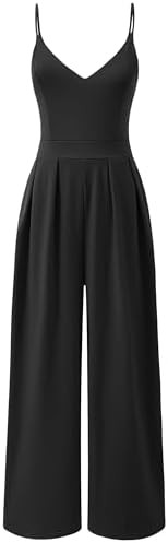 ANRABESS Women V Neck Spaghetti Strap Wide Leg Dressy Jumpsuits 2026 Summer Casual One Piece Jump... | Amazon (US)