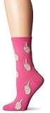 K. Bell Women's Original Collection Novelty Casual Crew Socks, Middle Finger (Fuchsia), Shoe Size: 4 | Amazon (US)