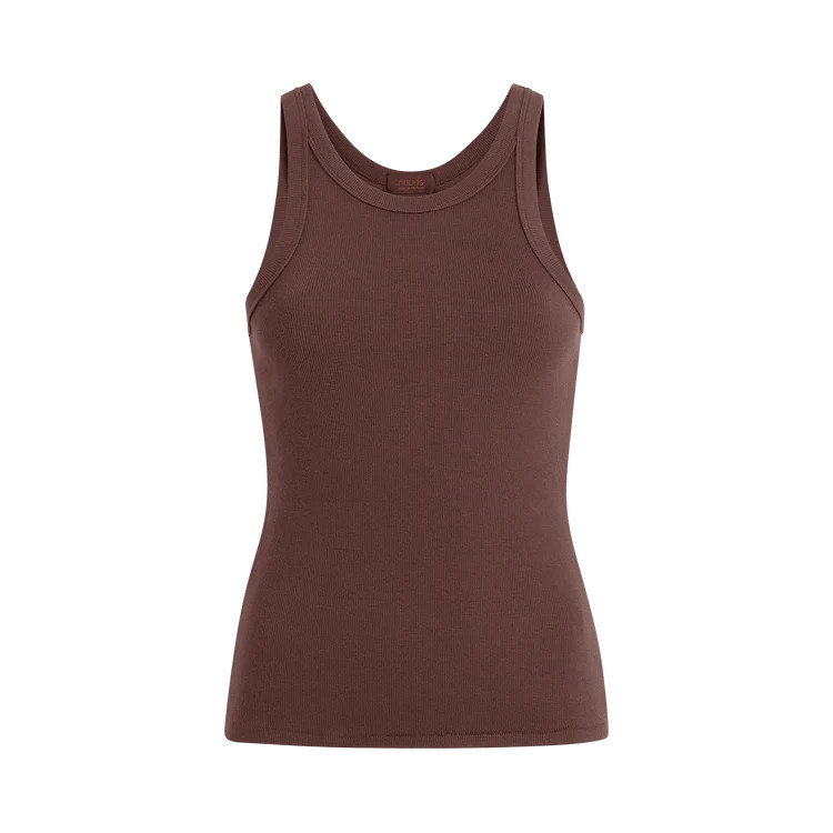 Essential Rib Tank Top | Coffee | nuuds