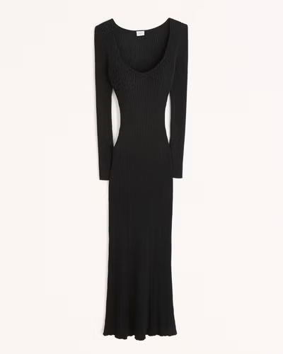 Long-Sleeve Ribbed Maxi Sweater Dress | Abercrombie & Fitch (US)