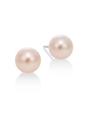 Majorica 8MM Round Pink Pearl Stud Earrings - Pink - Size OS | Saks Fifth Avenue