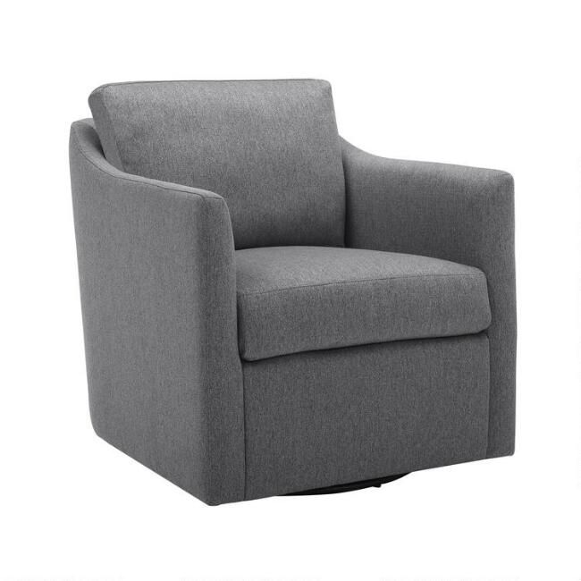 Gray Slope Arm Melvin Swivel Chair | World Market