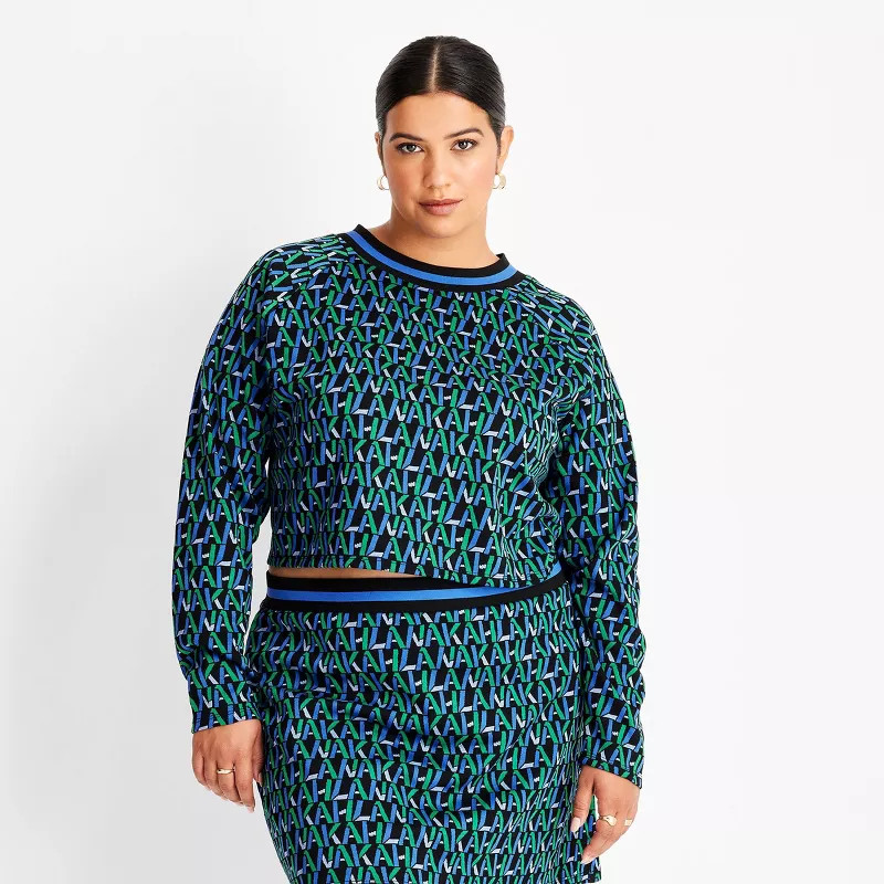 Women's Long Sleeve Cropped T-Shirt - Future Collective™ with Kahlana Barfield Brown | Target