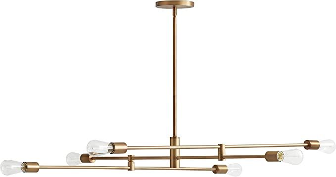 Amazon Brand – Rivet Mid-Century Modern Metal Rod Ceiling Pendant Light Chandelier - 48.9" x 42... | Amazon (US)