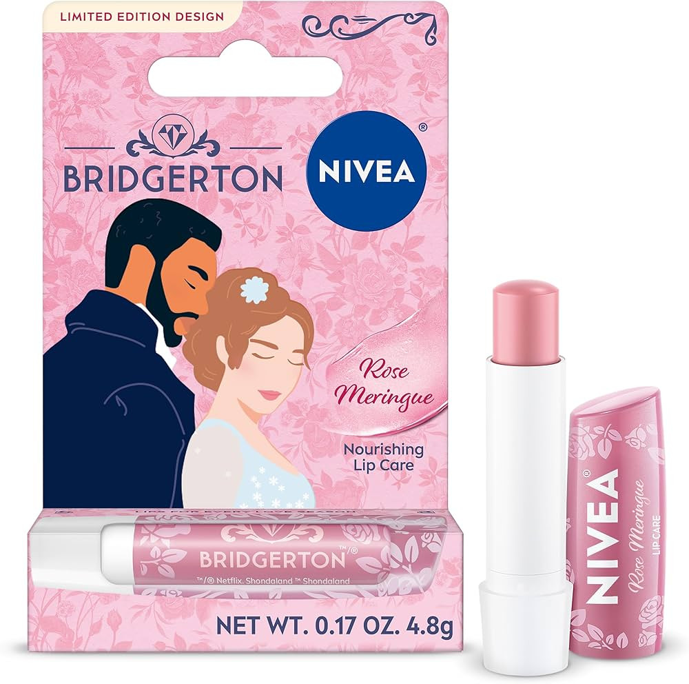 NIVEA Rose Meringue Lip Balm, Nourishing Lip Care, Bridgerton Limited Edition Moisturizing Lip Ba... | Amazon (US)