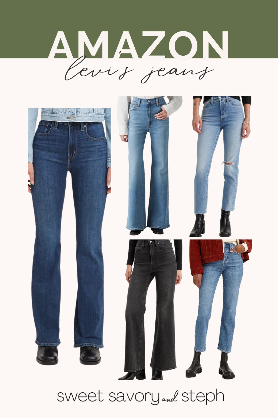 My favorite jeans from Amazon. I love Levi’s jeans and Amazon has plenty of them. Here are my favs. TTS with just enough stretch and structure. Blue jeans, flare jeans, black jeans

#LTKFindsUnder50 #LTKFindsUnder100