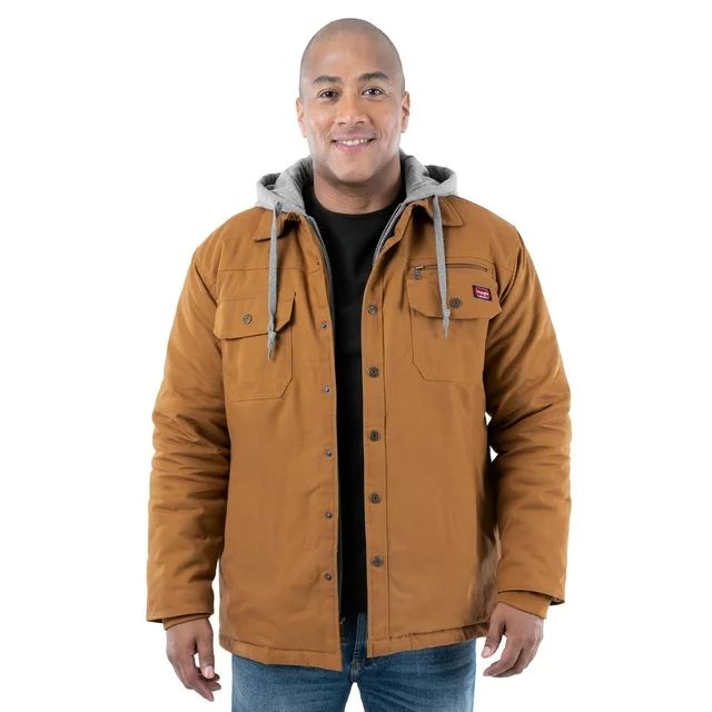 Wrangler Workwear Men's Quilted Lined Shirt Jacket, size small to 3XL (Men's and Big Men's) | Walmart (US)