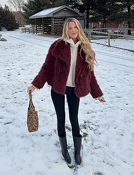Flygo Women's Faux Fur Coat Fluffy Faux Fur Jacket Long Sleeve Lapel Furry Winter Jackets Shaggy ... | Amazon (US)
