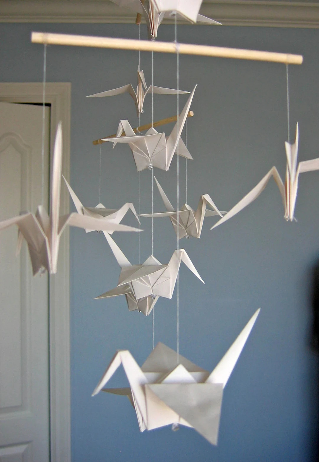 Origami Mobile - Large White Paper Cranes - Home Decor | Etsy (US)