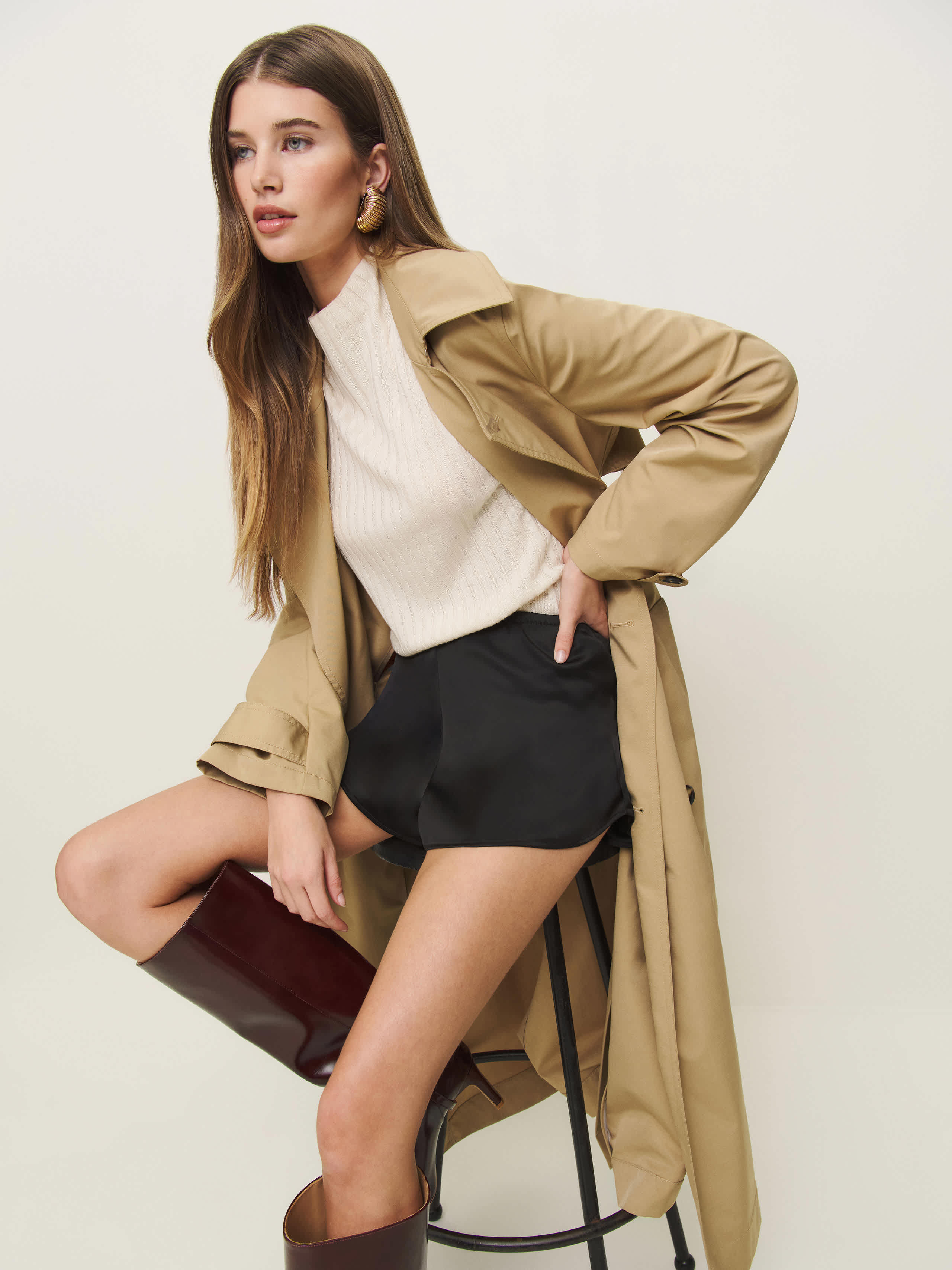 Tiffie Satin Short | Reformation (Global)