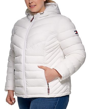 Tommy Hilfiger Plus Size Hooded Packable Puffer Coat & Reviews - Coats & Jackets  - Plus Sizes - ... | Macys (US)