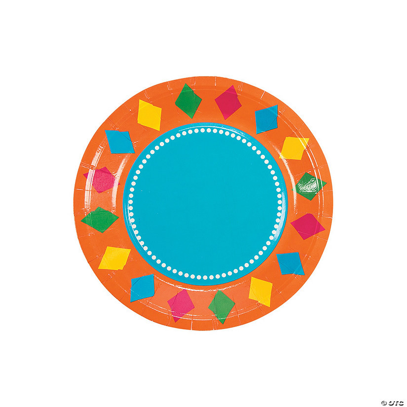 Fiesta Party Paper Dessert Plates - 8 Ct. | Oriental Trading Company