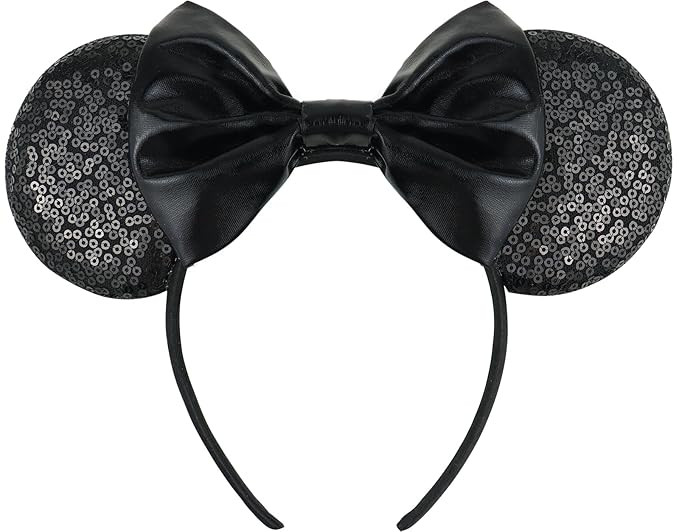 Mouse Ears Headband, Black Sequin Mouse Ears Headbands for Halloween Costume Party, Hair Accessor... | Amazon (US)