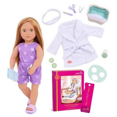 Our Generation Serafina Posable 18" Spa Doll & Storybook Set | Target