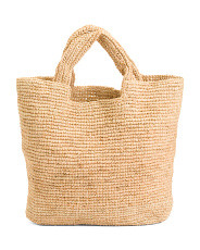Raffia Handwoven Large Tote With Inner Pocket | TJ Maxx